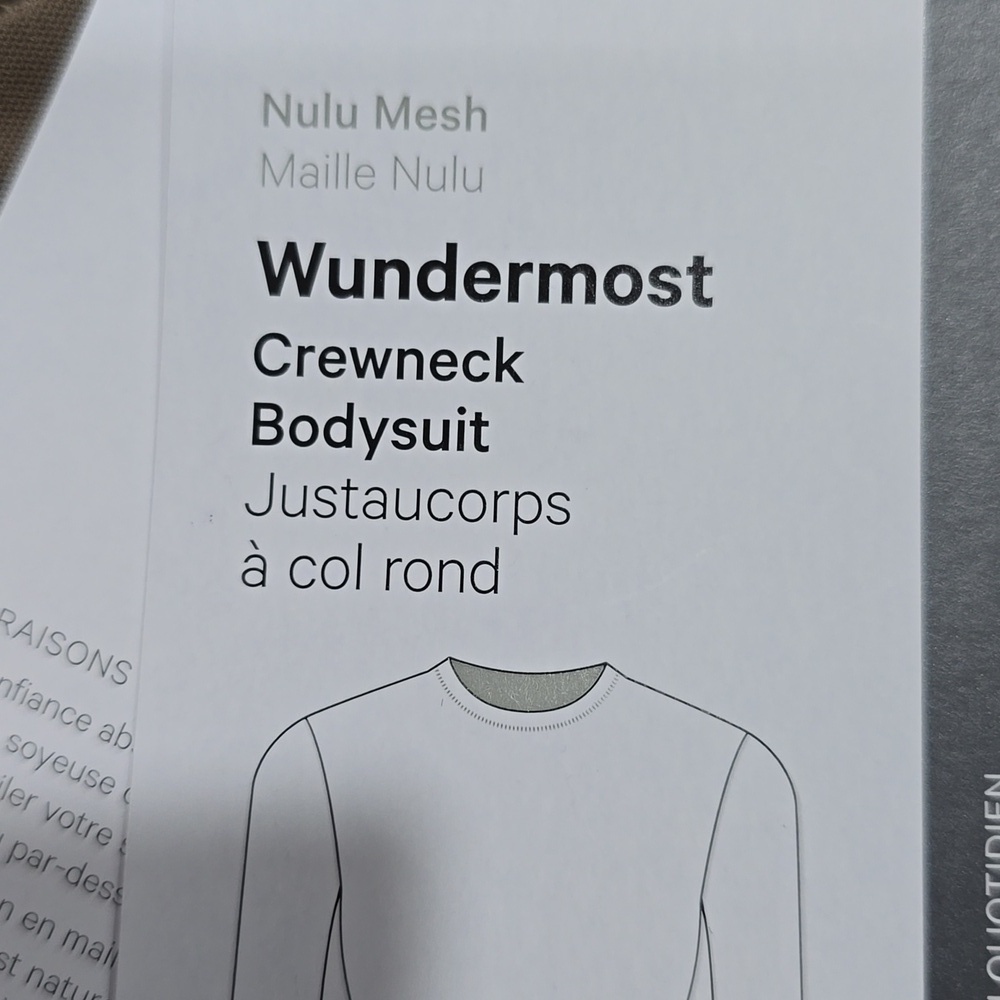 NWT Lululemon Wundermost Nulu Mesh Long-Sleeve Crewneck Bodysuit Taupetastic - Picture 8 of 9